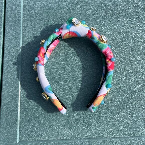 Lele Sadoughi x Roller Rabbit Ponderosa Beaded Crystal Knotted Headband - Picture 3 of 6